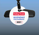 Circular Parking Permit Hang Tags for Rearview Mirror
