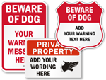 Custom Beware of Dog Signs