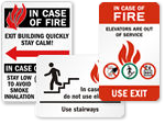In Case of Fire Signs