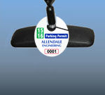 Oval Parking Permit Hang Tags for Rearview Mirror