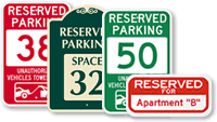 Reserved Parking Spot Signs