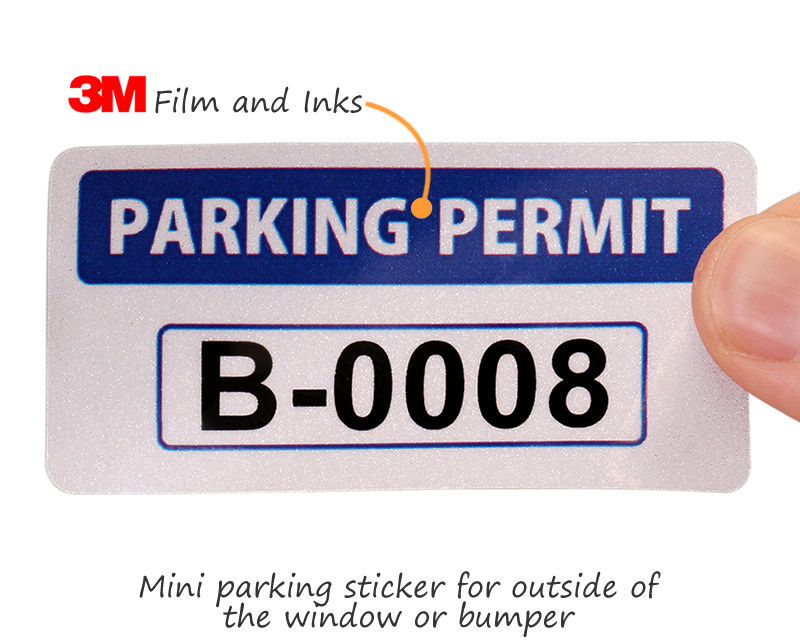 InStock Parking Decals Order Prenumbered