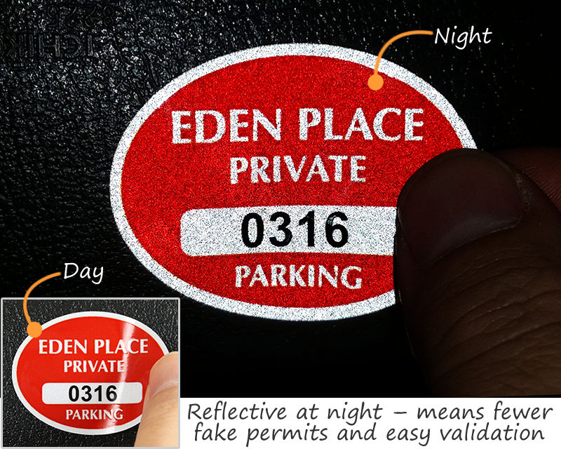 Custom Parking Permit Mirror Decals
