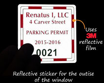3M engineer grade reflective sticker for parking permits