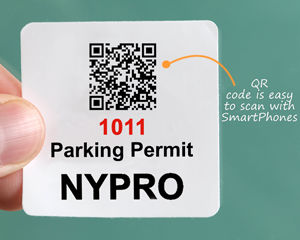Barcode parking permit stickers scan with a SmartPhone