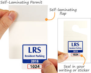 Blank self-laminating permit hang tag