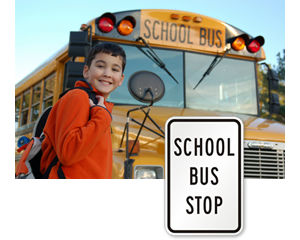 Bus stop signs