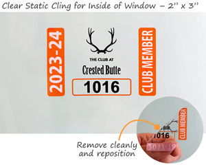 Clear static cling parking permits