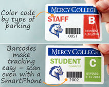 Color coded barcode permit stickers with barcodes