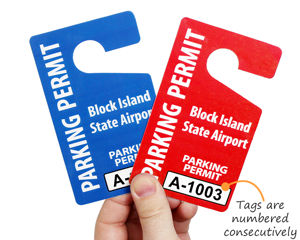 Custom ariport parking lot tags with numbers