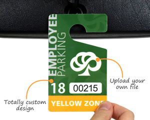 Custom employee parking tag design