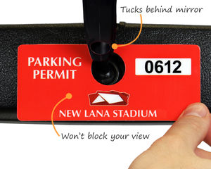 Custom horizontal parking permit tag
