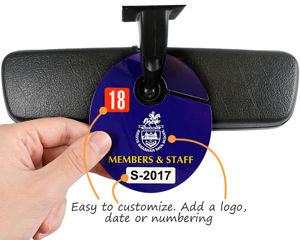 Oval Parking Permit Hang Tags for Rearview Mirror