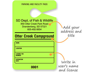 Custom Paper Temporary Parking Passes