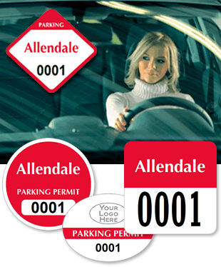 Custom Parking Permit Mirror Decals