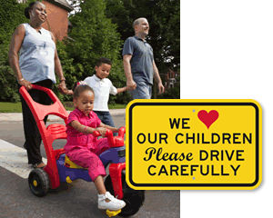 Caution Driveslowly Sign