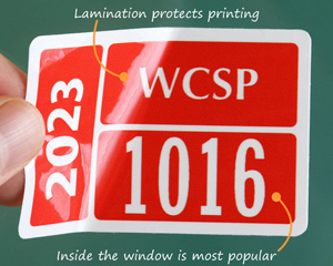 Durable parking permit stickers