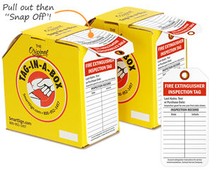 Fire Extinguisher Inspection Tags, Tags on a Roll