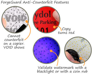 forgeguard anti-counterfeit print your own parking passes