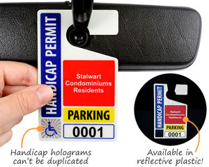 Handicap parking hang tags