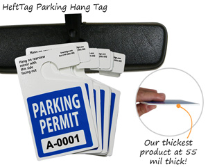 HDPE Plastic Parking Hang Tags