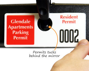 Horizontal parking tag for apartments