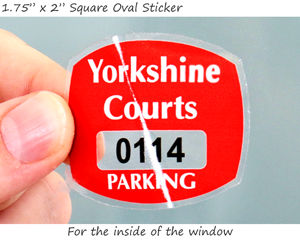 Oval parking stickers