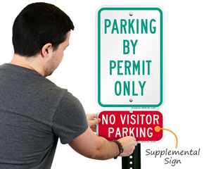 Parking by permit only signs