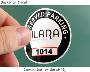 circular parking permit sticker