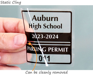 static cling parking permit decal