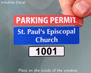 Parking permit sticker for churches