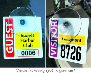 Suction cup parking permit for inside the window