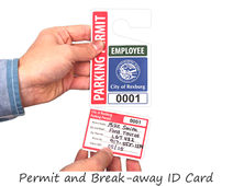 Parking permit with break-away ID card 