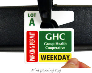 Parking tag design for a health center
