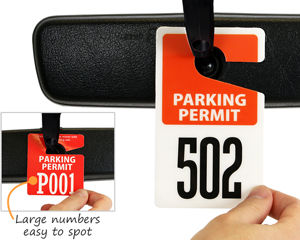 Permit hang tags with large numbers