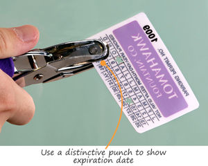 Punch out the month and year to show your permit’s expiration date