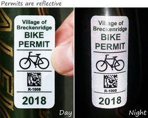 Reflective bike permits