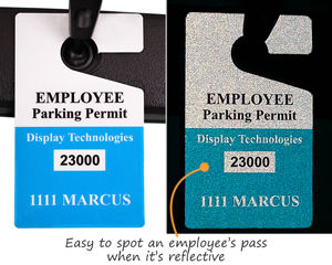 Reflective employee parking permits
