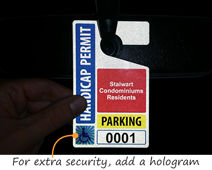 Reflective hang tag with hologram makes tags difficult to counterfeit
