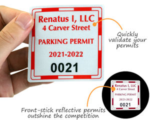 Reflective parking permit decals