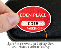 Sparkle permits get attention and resist counterfeiting