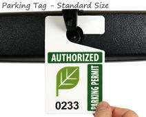 Standard size of parking hang tag