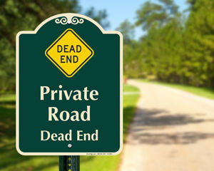 Traffic signs for private drive