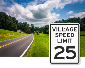 Village Speed Limit 25 Mph Sign