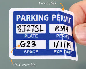 Write-in parking permit sticker
