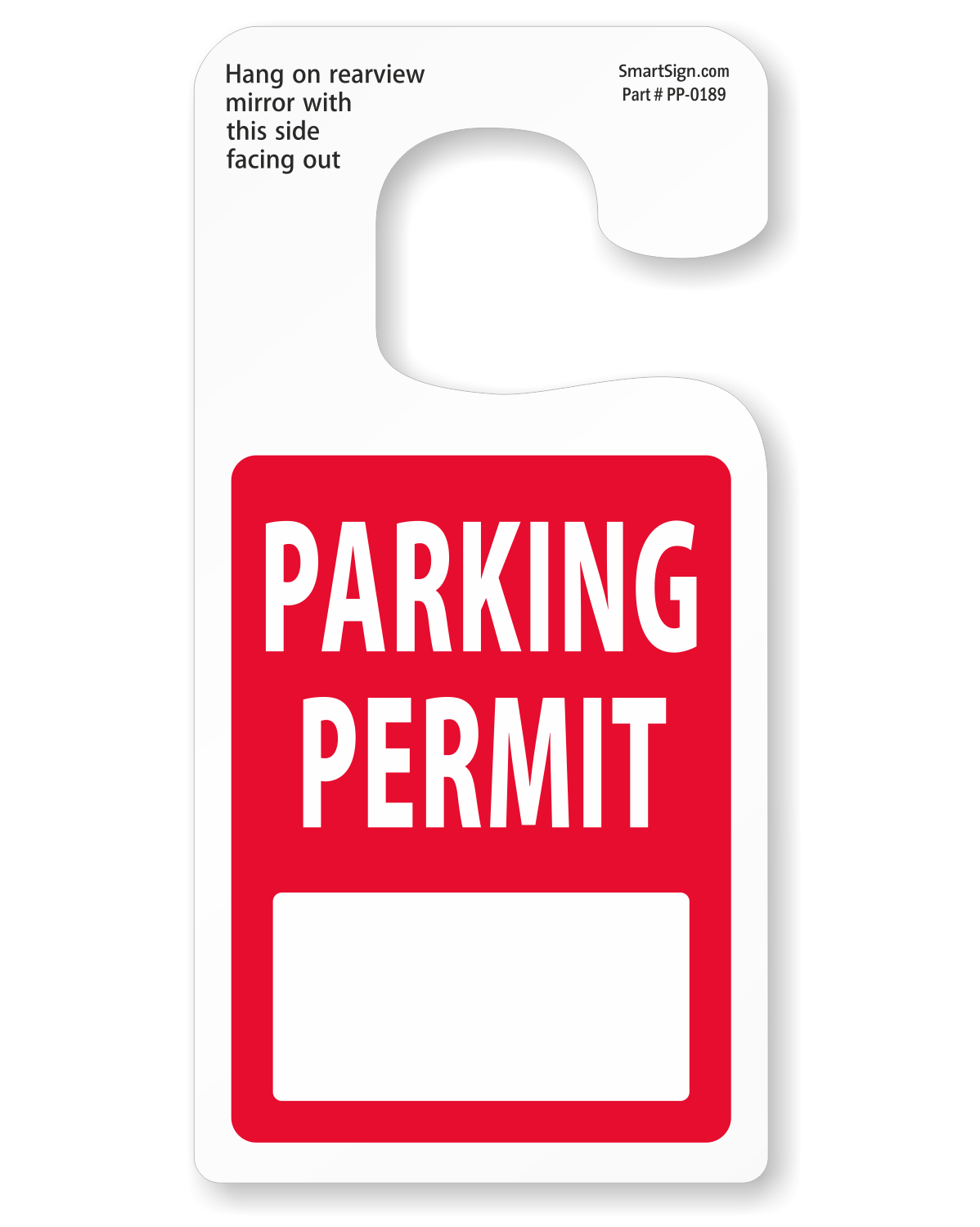 Jumbo Numbered Parking Permit Hang Tag