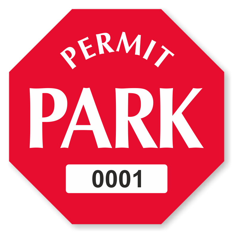 Permit Park Octagon Shaped Sticker, SKU: PP-0199