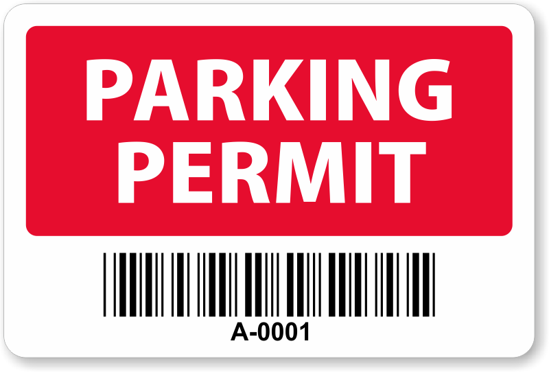 Parking Permit Window Decal with Barcode