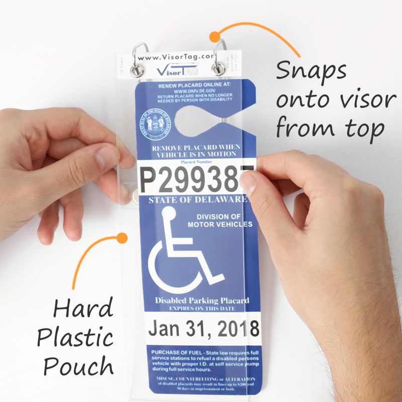 LotFancy Handicap Placard Holder – Clear Disabled Parking Permit Protector With Hook