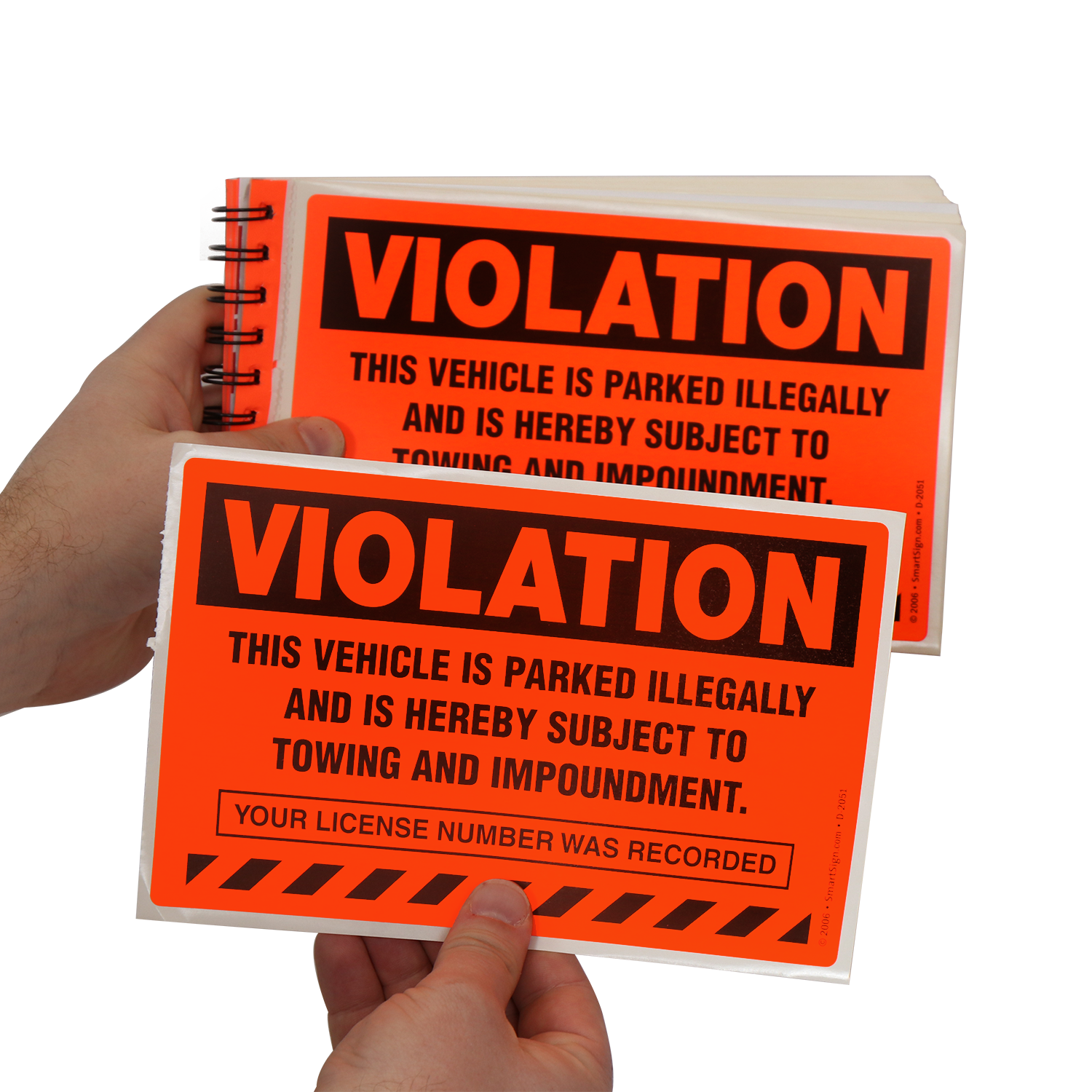 Red Fluorescent Parking Violation Stickers